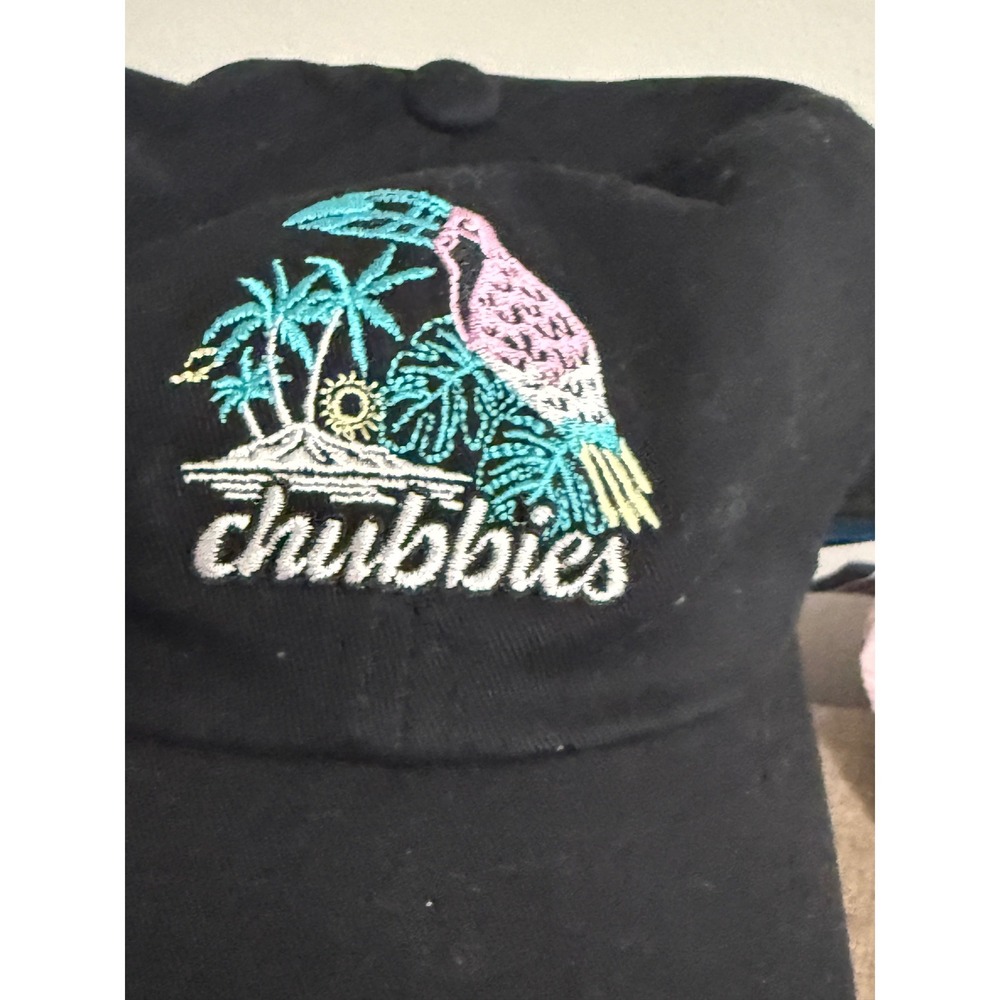 Chubbies Hat Toucan Tropical Embroidery OS Black Excellent Adjustable Dad Cap - Picture 3 of 5
